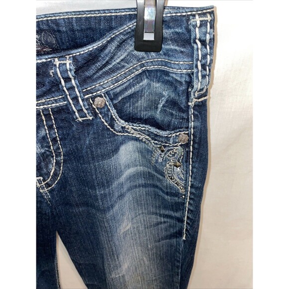 Silver Suki Women’s Bootcut Flare Jeans Sz 28x32 Blue Embroidered Western - Picture 4 of 12